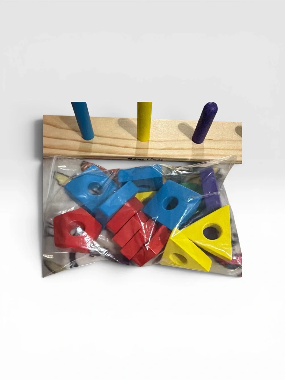 Melissa & Doug Rainbow Stacking Peg Toy - Red, Blue, Yellow, Purple, Green